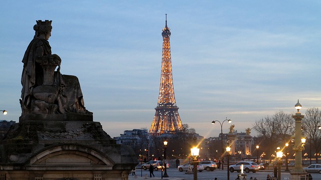 Eiffel Tower At Night Paris France