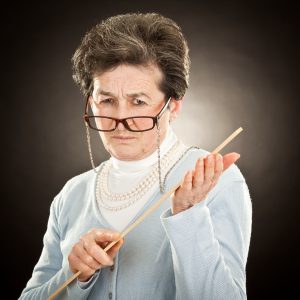 old strict teacher with glasses 