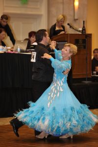 Jean and her partner dancing