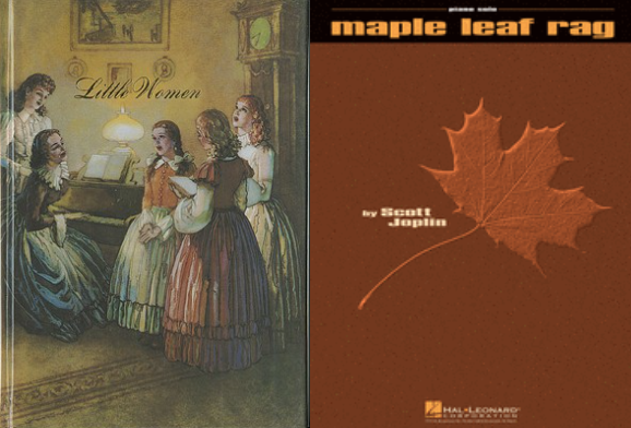The covers of Little Women and the Maple Leaf Rag