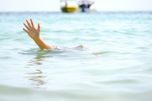 A man who's drowning