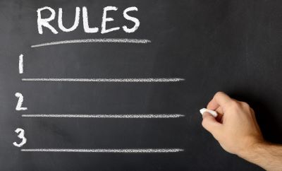 Rules on a chalkboard